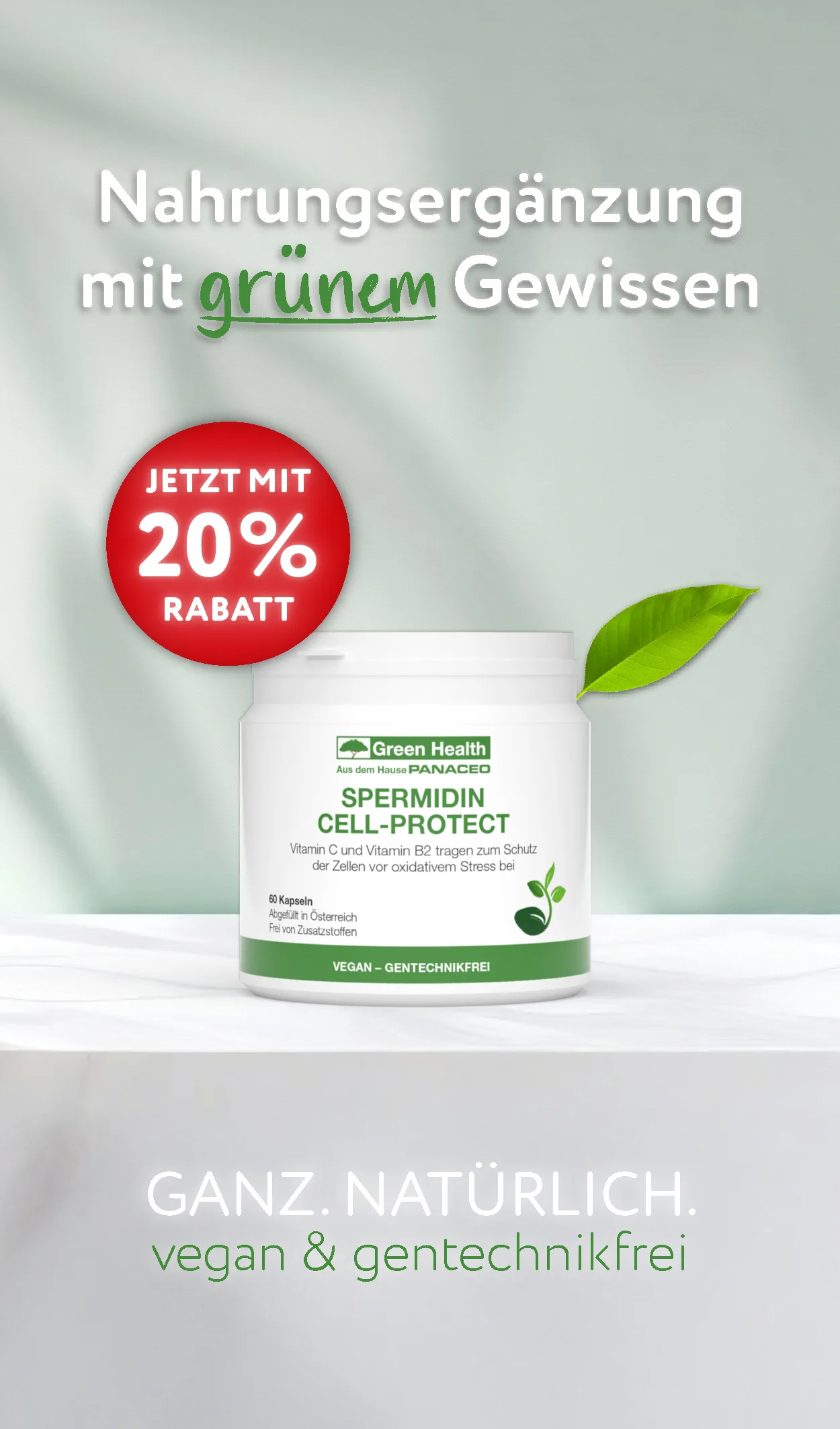 Green Health SPERMIDIN CELL-PROTECT: 20 % Rabatt im März