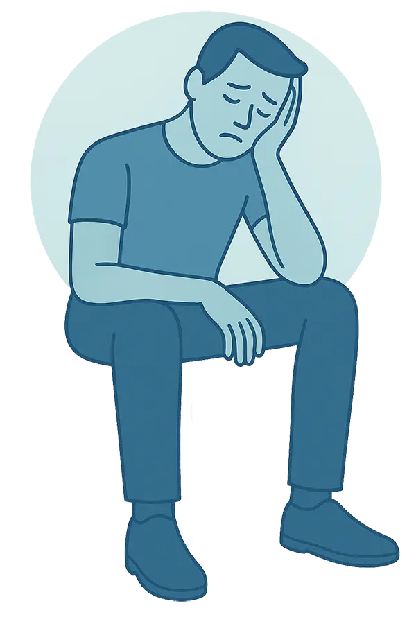 Erschöpfter Mann Illustration