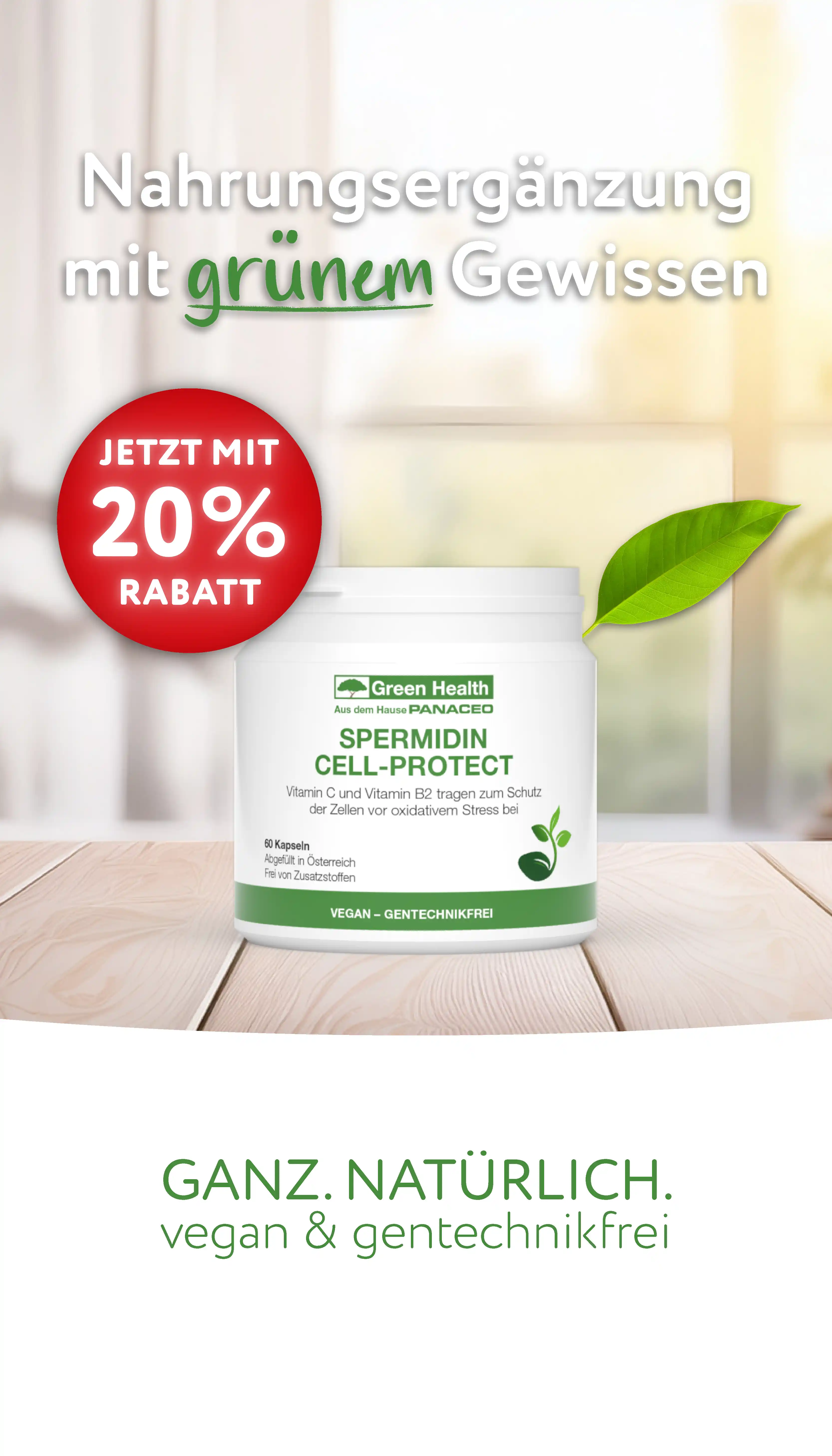 Green Health SPERMIDIN CELL-PROTECT: 20 % Rabatt im März