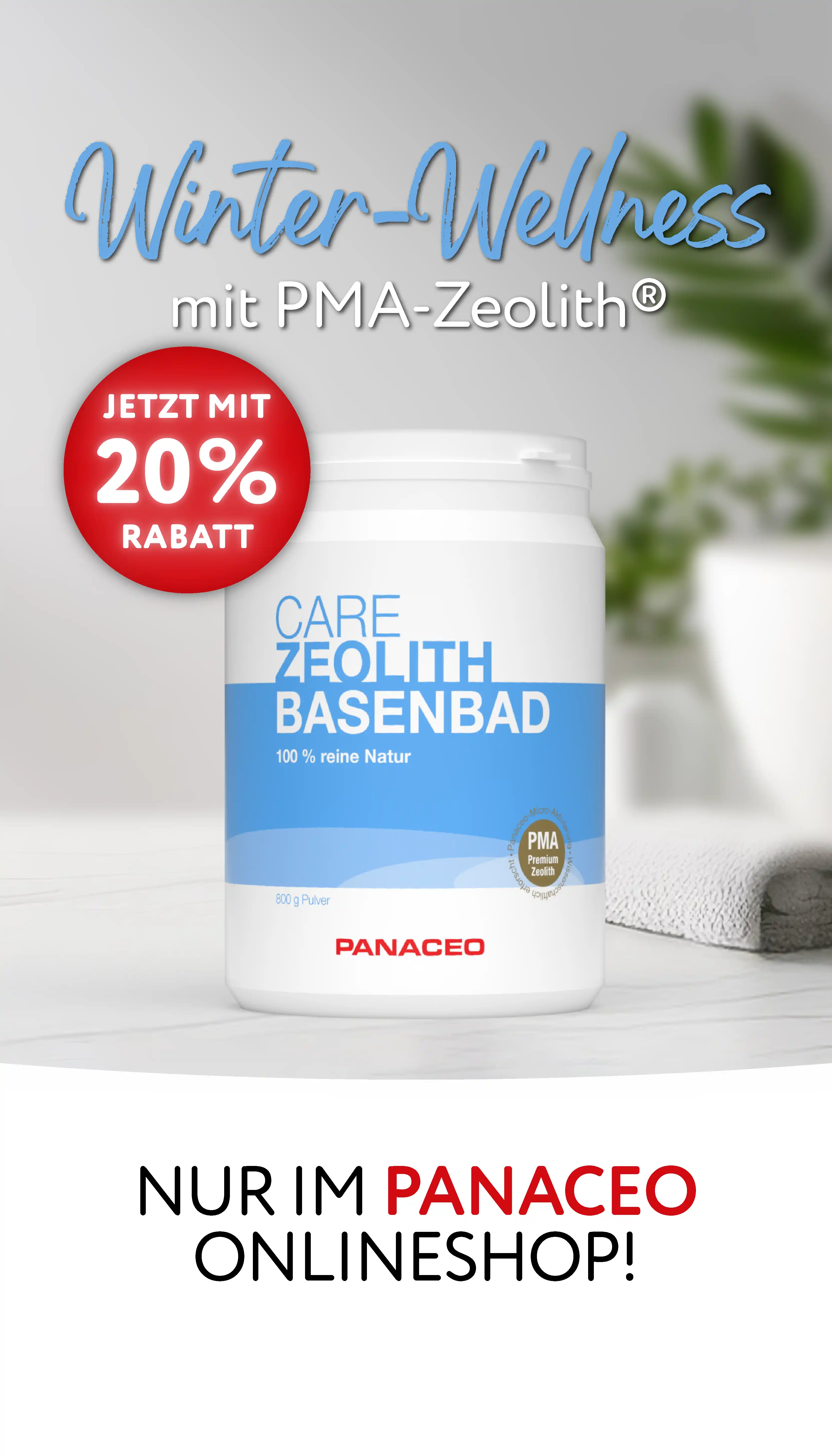 CARE Zeolith-Basenbad: 20 % Rabatt!